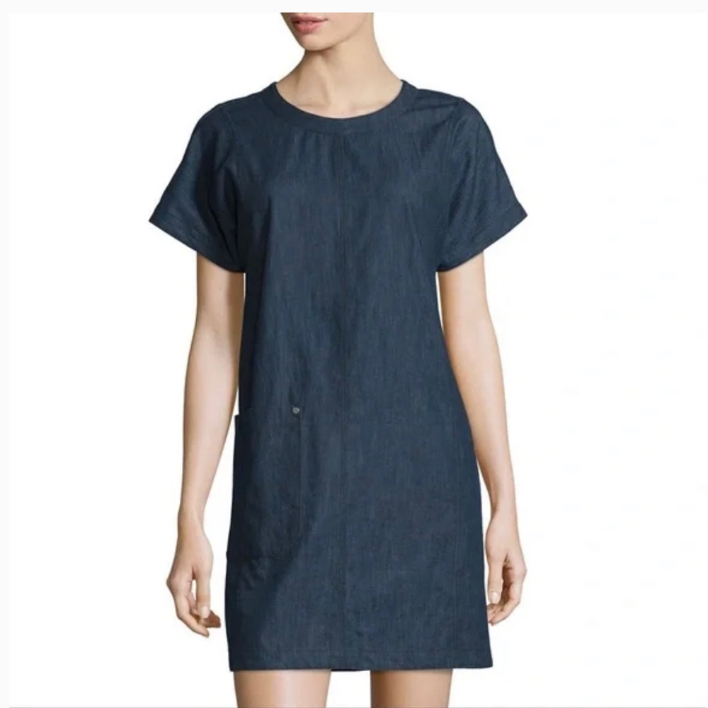 Rag & Bone Ryder Short-Sleeve Chambray Shift Dress - Sz S